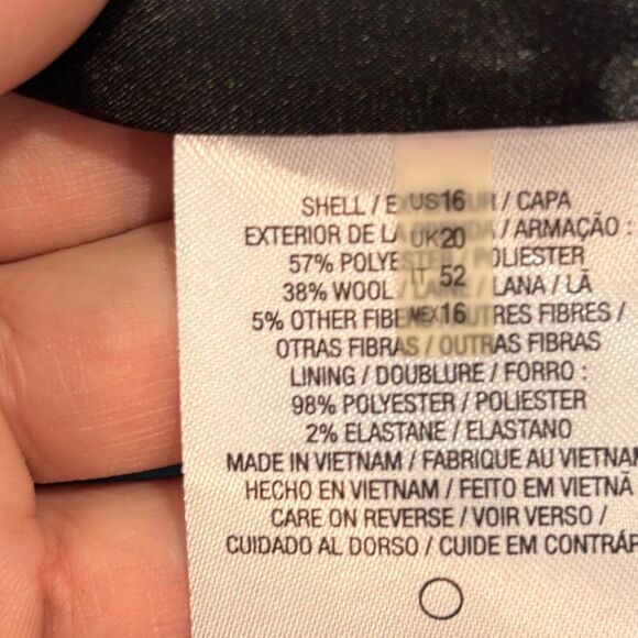 T Tahari Wool Black Blake coat slim fit 3/4 sleeves sz 16 or sz XL - Picture 8 of 13